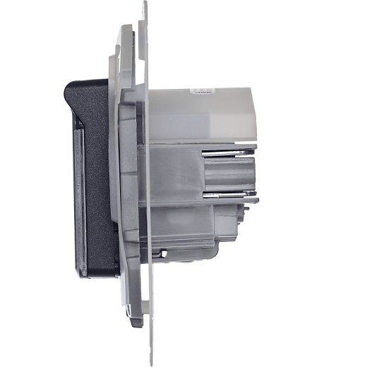 Розетка с заземлением IP44 - Legrand/Daccord Inspiria - со шторками с защитной крышкой 16А 250В винтовые зажимы - антрацит