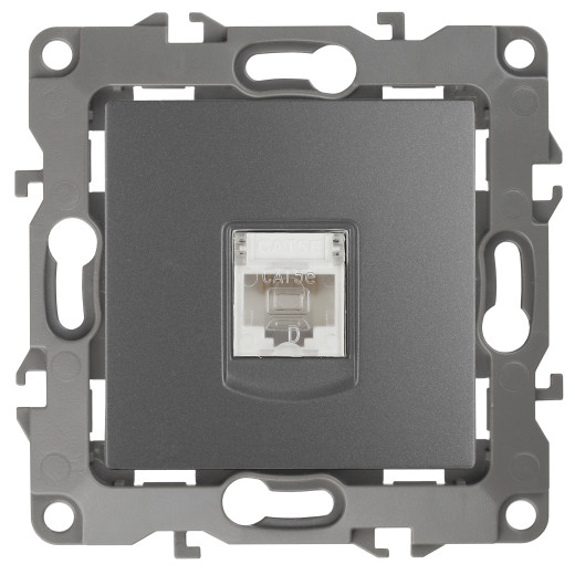 Розетка ЭРА Серия 12 12-3107-12 информационная RJ45 IP20 графит