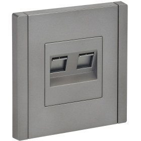 IEK FORTE&PIANO Сталь Розетка комп. 2-ая RJ45 кат.5E FP533