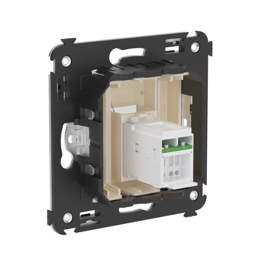 Компьютерная розетка RJ-45 в стену, кат.6А одинарная, Avanti, ванильная дымка