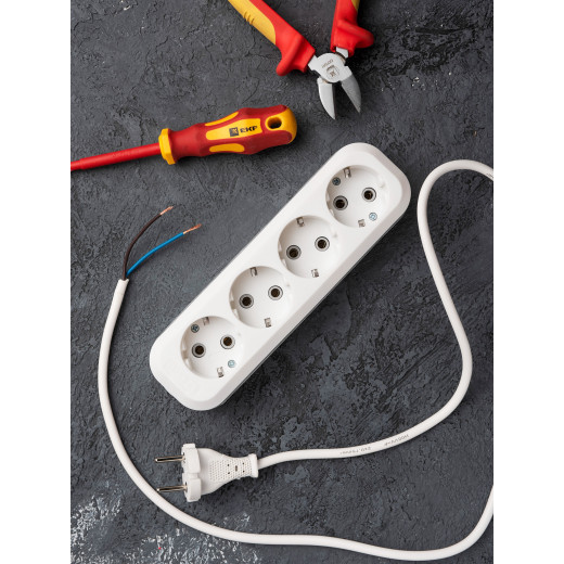 Колодка 4 гн. 16А 3,5кВт с/з Эксперт EKF PROxima