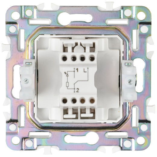 SKANDY Выключ. 1-кл. прох. с инд. 10А SK-V08S сереб. IEK