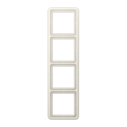 Рамка для вертикальной и горизонтальной установки ударопрочная, 4-кратная, слоновая кость