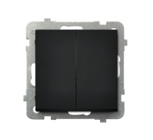 Ospel Sonata Черный металлик Выключатель 2-клавишный, без рамки