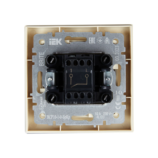 BRITE Выключ. 1-кл. 10А в сб. ВСР10-1-0-БрКр беж. IEK