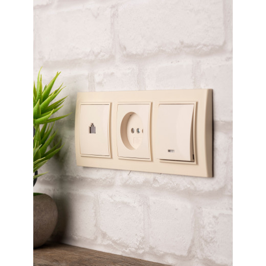 Рамка 3-местная горизонтальная бежевый Минск EKF