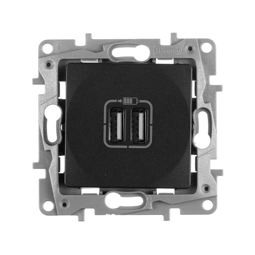 Зарядное устройство USB тип А / тип А - Legrand Etika - 3000мА 15Вт - антрацит