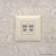 Компьютерная розетка RJ-45 в стену, кат.6 двойная, Avanti, ванильная дымка