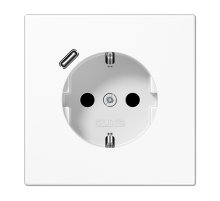 JUNG SCHUKO® Розетка с USB-зарядным устройством, тип С; термопласт; белый