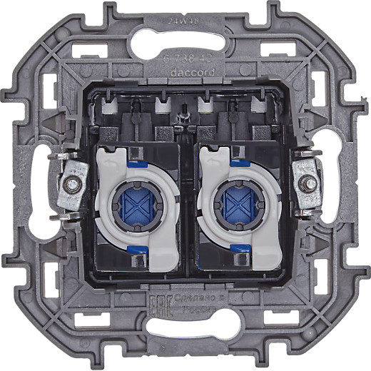 Розетка компьютерная двойная RJ45 категория 6 UTP - Legrand/Daccord Inspiria - алюминий