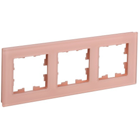 IEK BRITE DECOR Персик матовый стекло Рамка 3-мест. РУ-3-2-БрП
