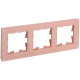 BRITE Рамка 3-мест. РУ-3-2-БрП стекло персиковый матовый IEK