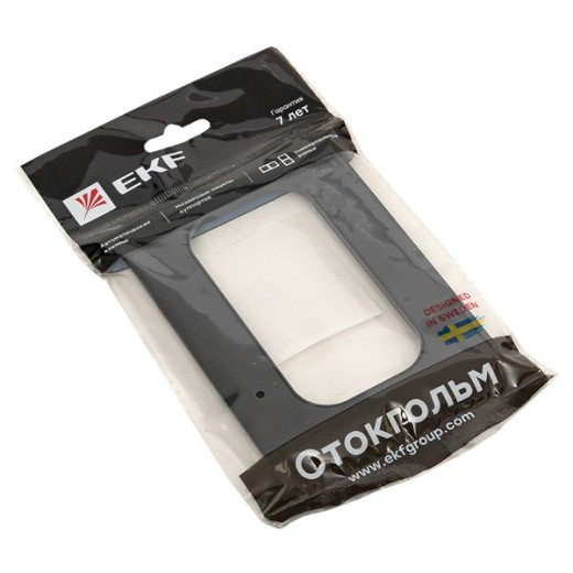 Стокгольм Рамка для розетки 2-местная черная EKF PROxima