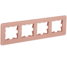 IEK BRITE DECOR Дымчатый матовый стекло скругл.угол Рамка 4-м РУ-4-2-Бр RE