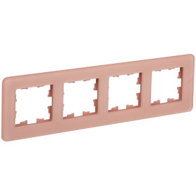 IEK BRITE DECOR Дымчатый матовый стекло скругл.угол Рамка 4-м РУ-4-2-Бр RE