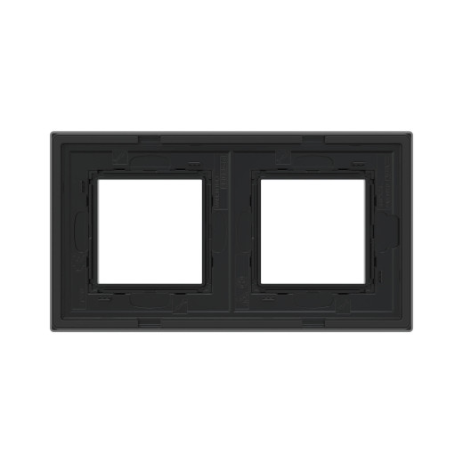 Рамка из натурального стекла 2 поста (4 мод.), Avanti, черная