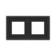 Рамка из натурального стекла 2 поста (4 мод.), Avanti, черная