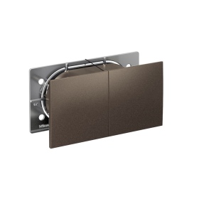 Systeme Electric AtlasDesign Мокко Розетка с/з двойная, со шторками, с крышкой, 16А, в сборе