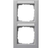 Gira E2 Алюминий Рамка 2-ая вертикальная с полем для надписи