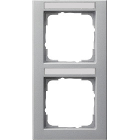 Gira E2 Алюминий Рамка 2-ая вертикальная с полем для надписи
