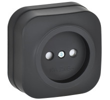 IEK GLORY Роз. без з/к с з/ш о/у 10А РСш20-2-ХЧм черн. м.