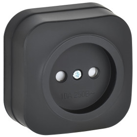 IEK GLORY Роз. без з/к с з/ш о/у 10А РСш20-2-ХЧм черн. м.