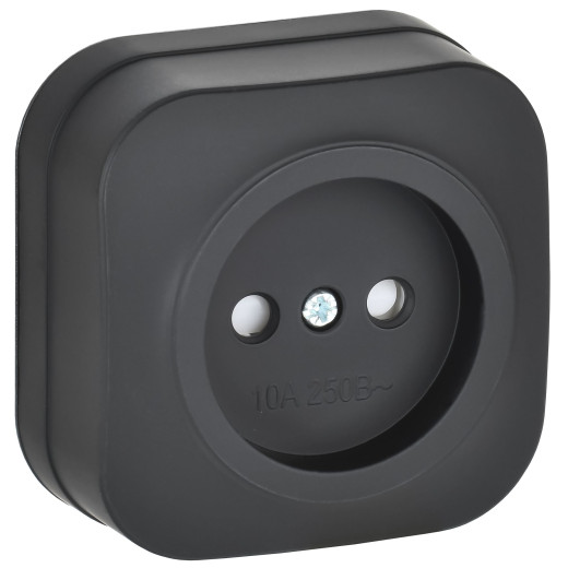 GLORY Роз. без з/к с з/ш о/у 10А РСш20-2-ХЧм черн. м. IEK