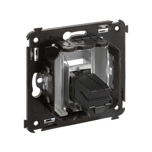 USB 3.0 розетка одинарная в стену, тип А-А, Avanti, закаленная сталь