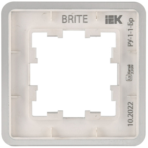 BRITE Рамка 1-мест. РУ-1-1-Бр металл алюм. RE AL IEK