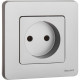 Розетка без заземления - Legrand/Daccord Inspiria - без шторок 16А 250В винтовые зажимы - алюминий