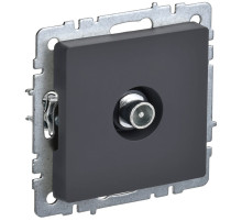 IEK BRITE BASE Графит Розетка TV прох. РТВ10-0-БрГ