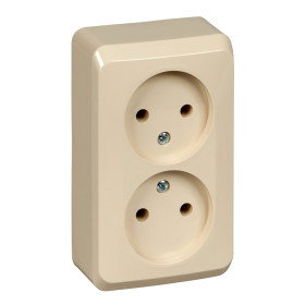 Systeme Electric Этюд наруж Крем Розетка 2-ая б/з без шторок
