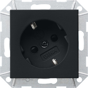 Gira Розетка с з/к  споворот на 30° с затвором (shutter) и символом