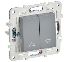 IEK SKANDY Серый Выключатель жалюзи 10А SK-V12Gr