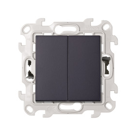Simon 24 Графит Двухклавишный выключатель Push&Go