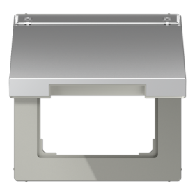 JUNG LS 990 Алюминий Крышка откидная для розеток и изделий 50х50 с полем для надписи