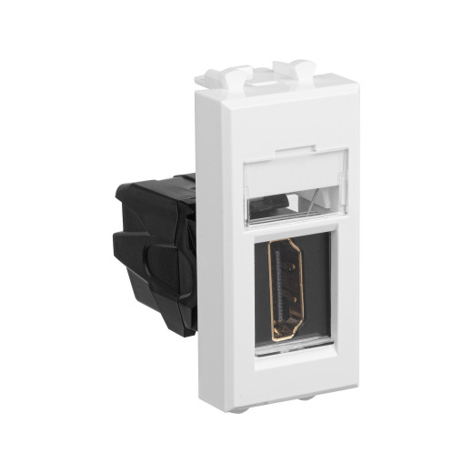 HDMI розетка модульная, тип А-А, Avanti, белое облако, 1 модуль