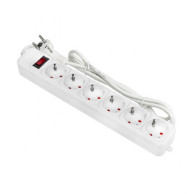 EKF PROxima Сетевой фильтр 6*1,8м 10А/2,2кВт с выкл. c/з ПВС 3х0,75 Блокбастер.