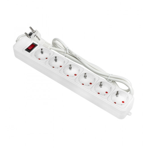 Сетевой фильтр 6*1,8м 10А/2,2кВт с выкл. c/з ПВС 3x0,75 Блокбастер EKF PROxima