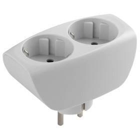 ЭРА Разветвитель электрический SP-2e-W на 2 розетки с заземлением со шторками 16А белый