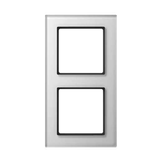 Рамка для вертикальной и горизонтальной установки, 2 поста, стекло, белый, A CREATION