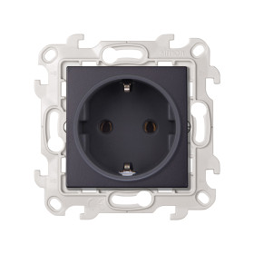 Simon 24 Графит Розетка 2К+3 Sсhuko без защитных шторок