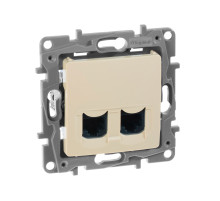 Legrand Etika Слоновая кость Розетка компьютерная 2-ая RJ45, категория 6 UTP.