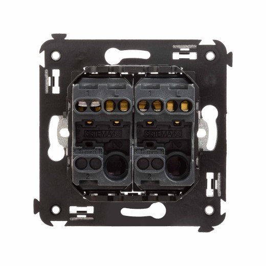 Кнопка двухклавишная в стену, Avanti, черный квадрат