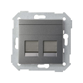 Simon 82 Concept Титан матовый Розетка 2-я со шт RJ45 прямая для передачи данных