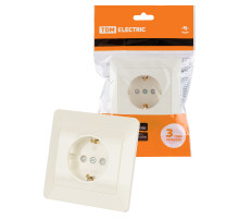 TDM Розетка 2П+З с защ. шт. 16А 250В сл. кость 