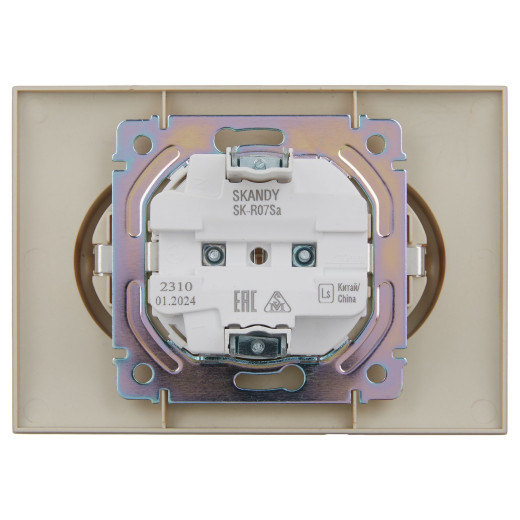 SKANDY Роз. 2-я с з/к/ш 16А в сб. SK-R07Sa песоч. IEK