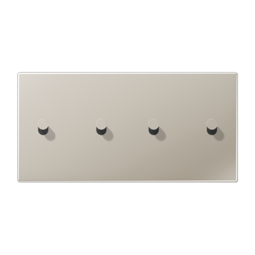 Центральная плата, 2 поста, для горизонтальной установки, тумблеры 2+2, конус, металл, нержавеющая сталь, LS1912