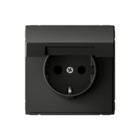 Systeme Electric ArtGallery Базальт Розетка с заземл. со шторк. с крышк., 16А, IP20,  механизм, быстрозажим. клем.