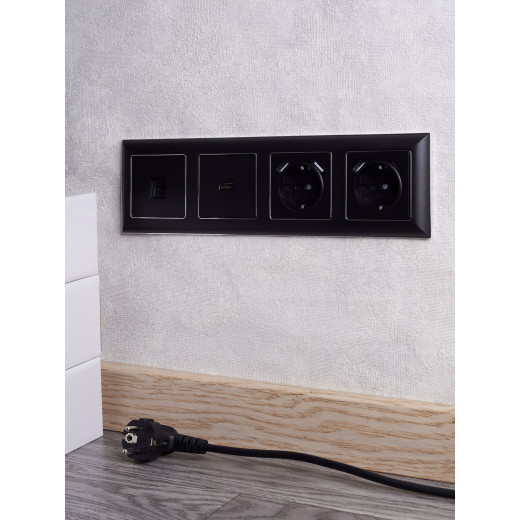 BRITE Рамка 4-мест. РУ-4-Бр хром/черн. IEK